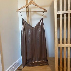Aritzia mini slip dress in bronze